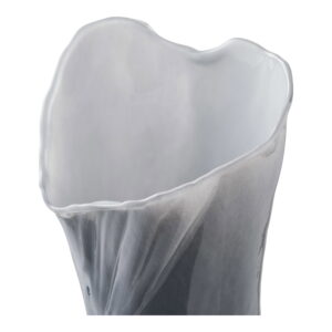 Alternative view of Vase, mundblæst glas, grå/hvid, 13x12,5x24 cm