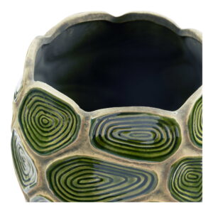 Alternative view of Urtepotte, keramik, mørk skov grøn/brun, ø18x16 cm