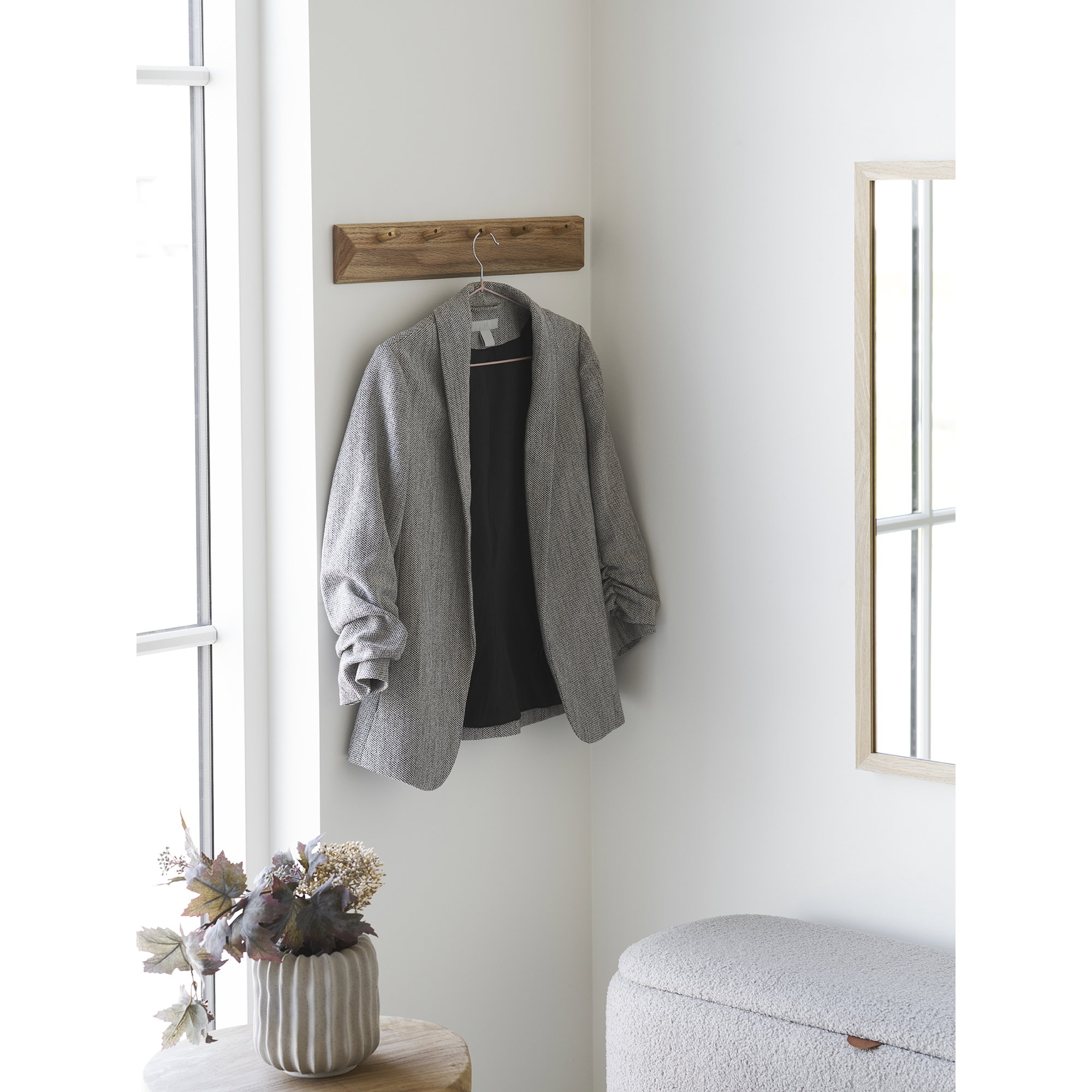 Barco Knagerække med 5 knager, egetræ, 50x8,5 cm - Billede 4