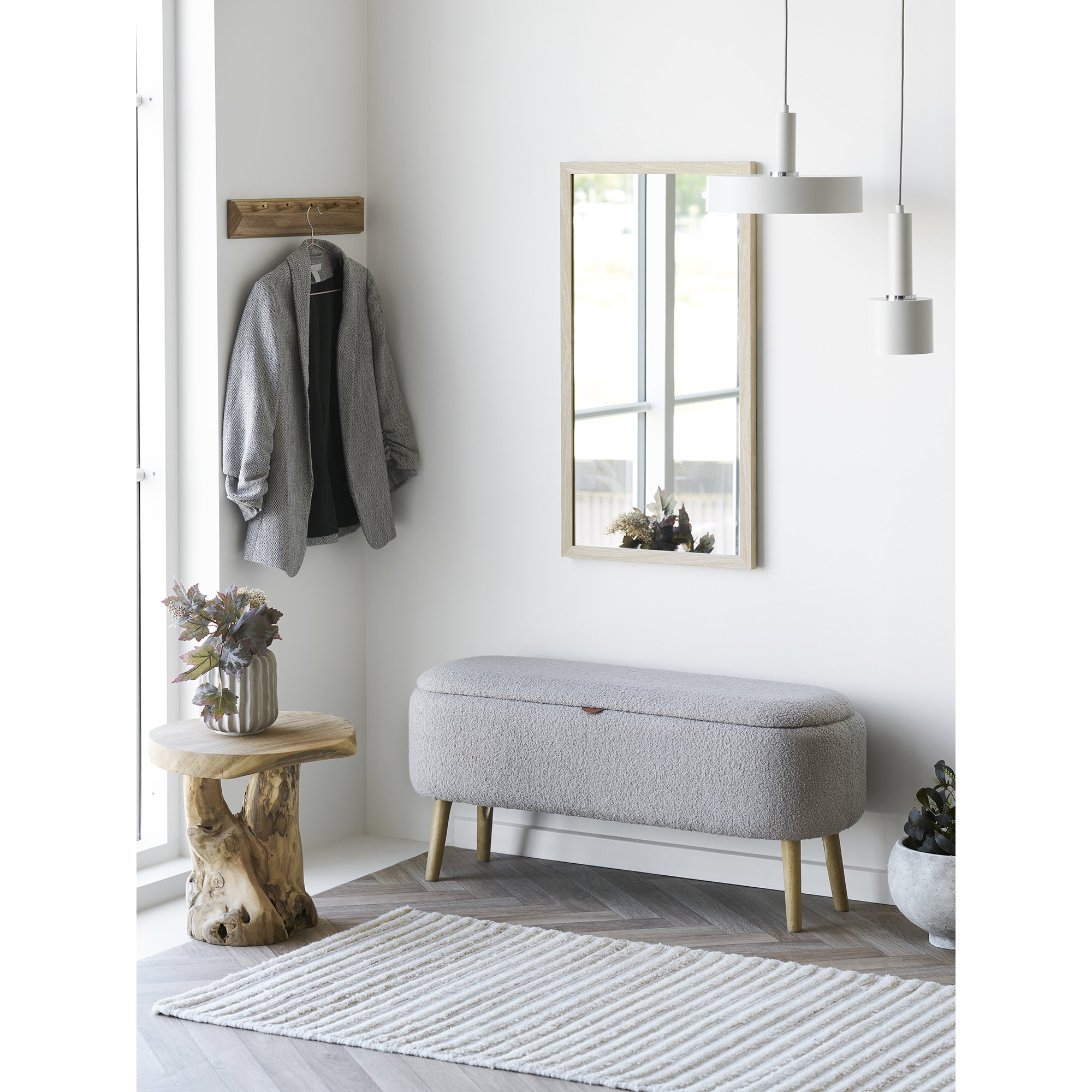 Barco Knagerække med 5 knager, egetræ, 50x8,5 cm - Billede 5