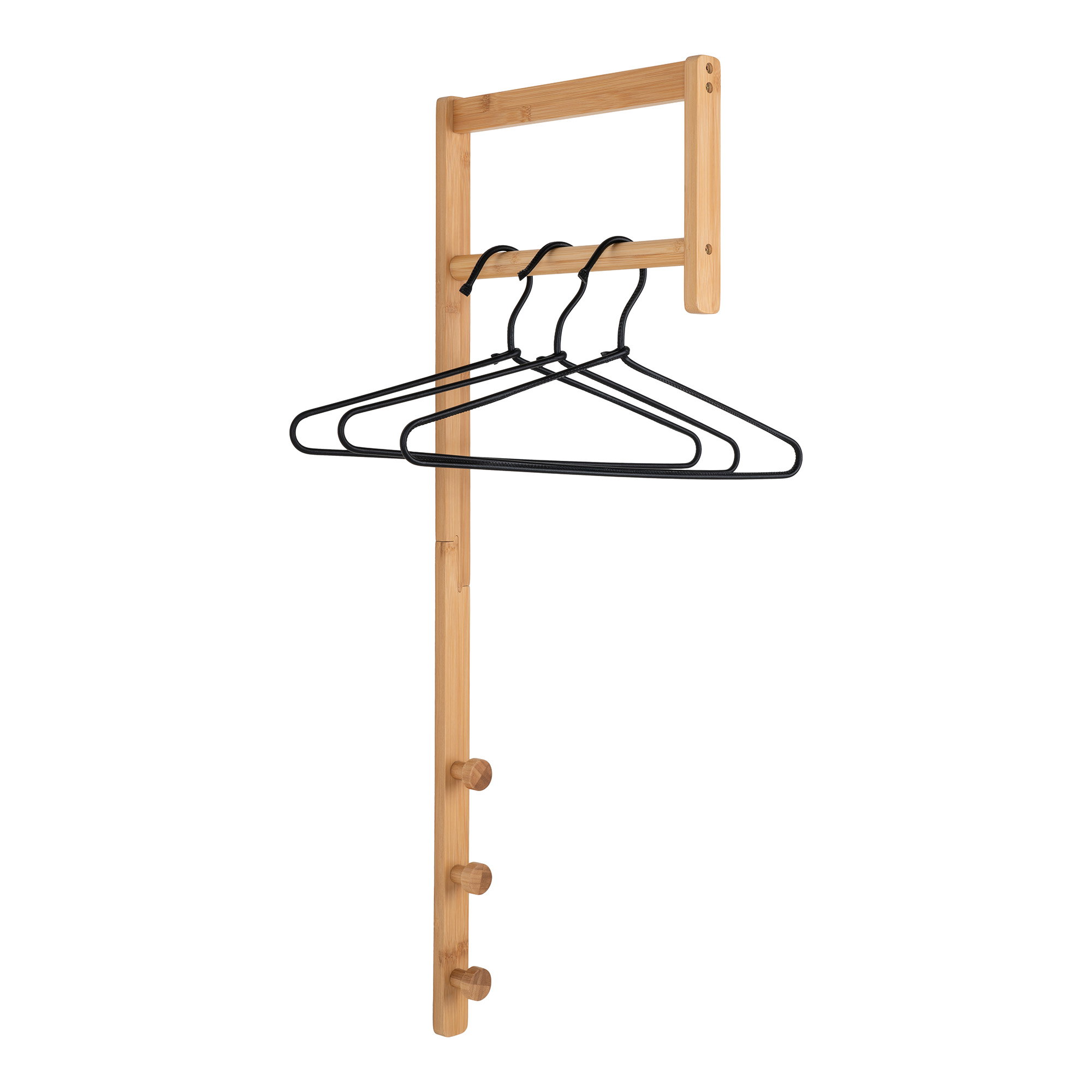 Trento Tøjstativ, bambus, natur, 3x30x82 cm - Billede 2