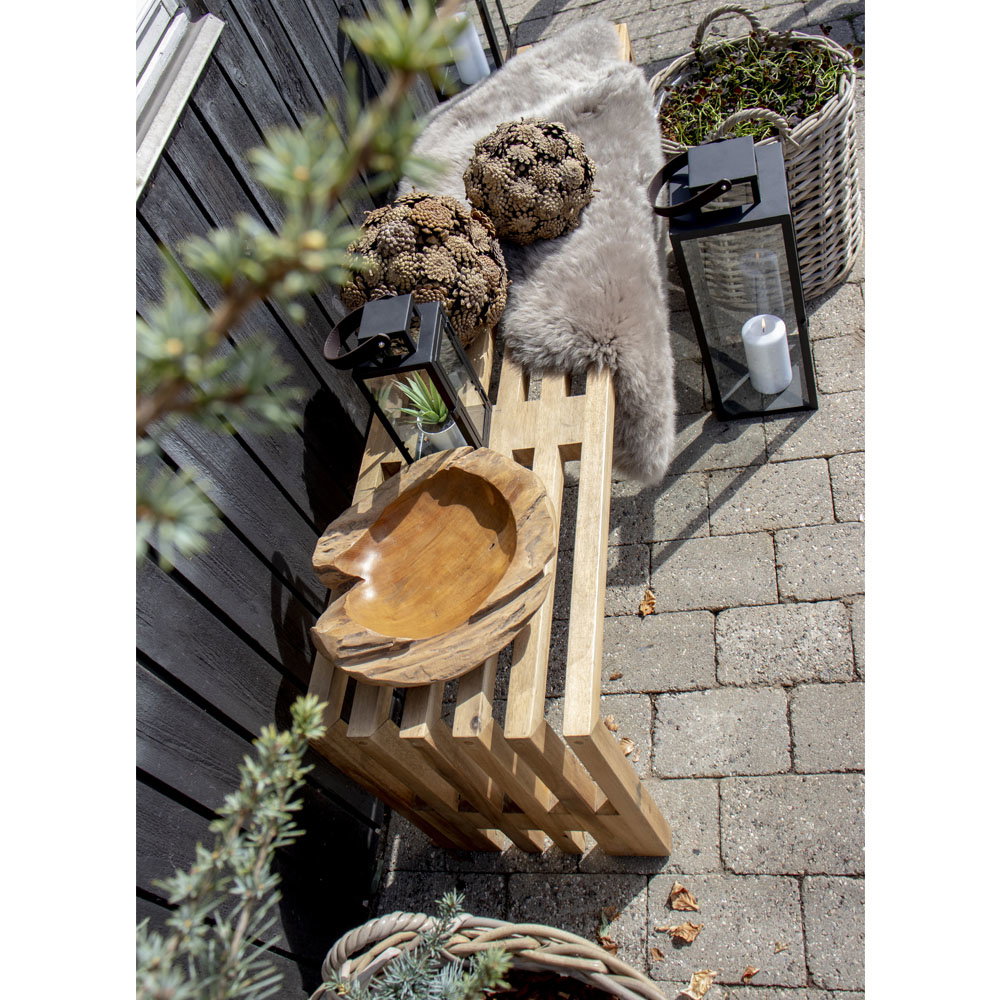 Rio Skål, teak, natur, ø30x10 cm - Billede 4