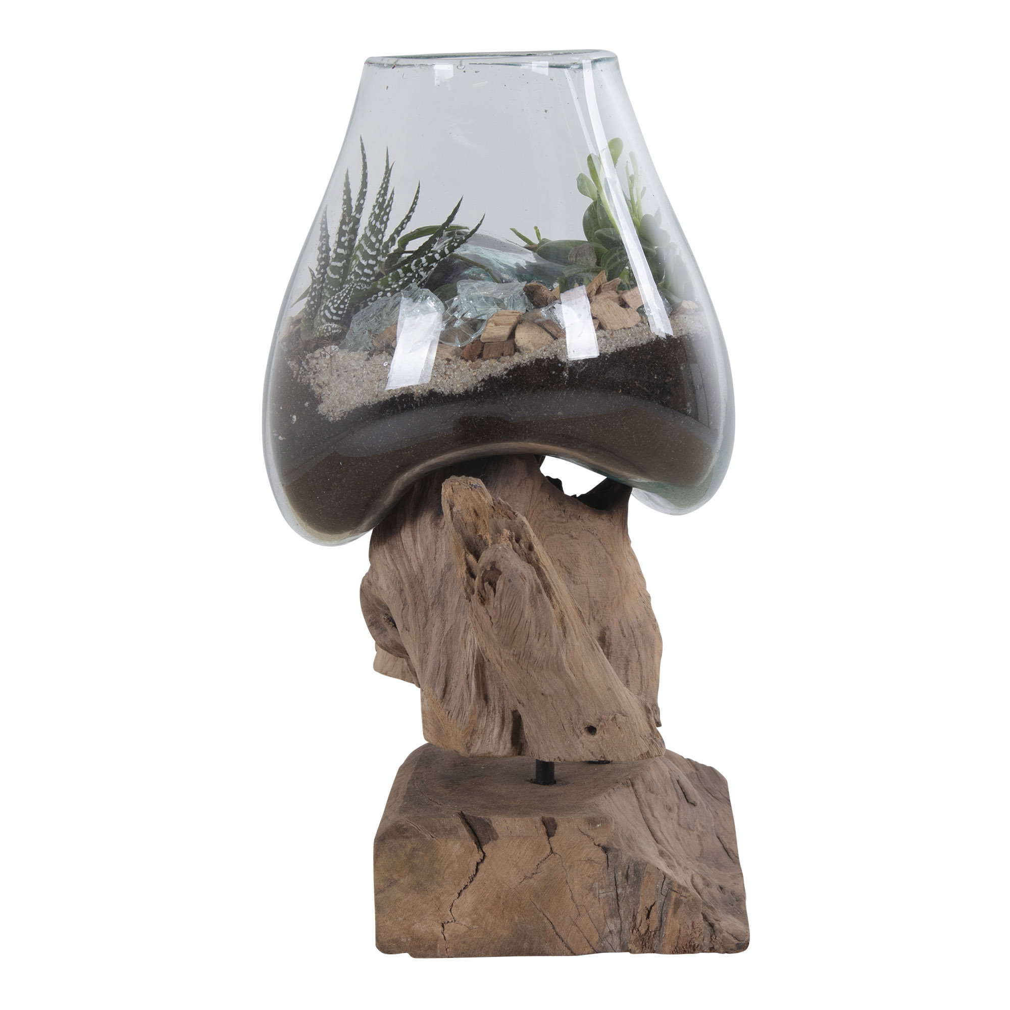 San Marino Waterdrop, teak/glas, natur, h25 cm - Billede 2