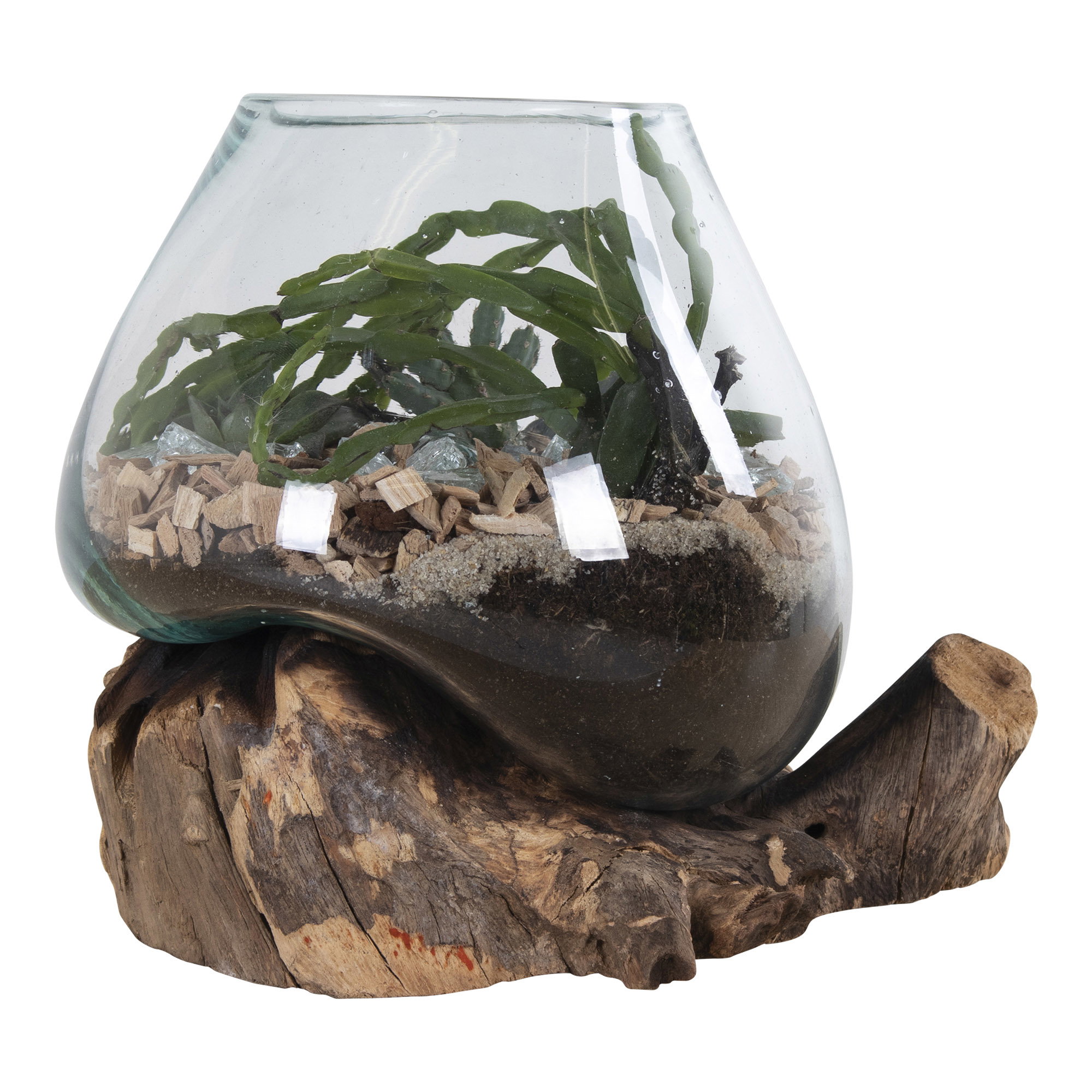 San Marino Waterdrop, teak/glas, natur, h15-20 cm - Billede 4