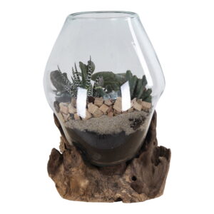 San Marino Waterdrop, teak/glas, natur, h15-20 cm - Billede 5