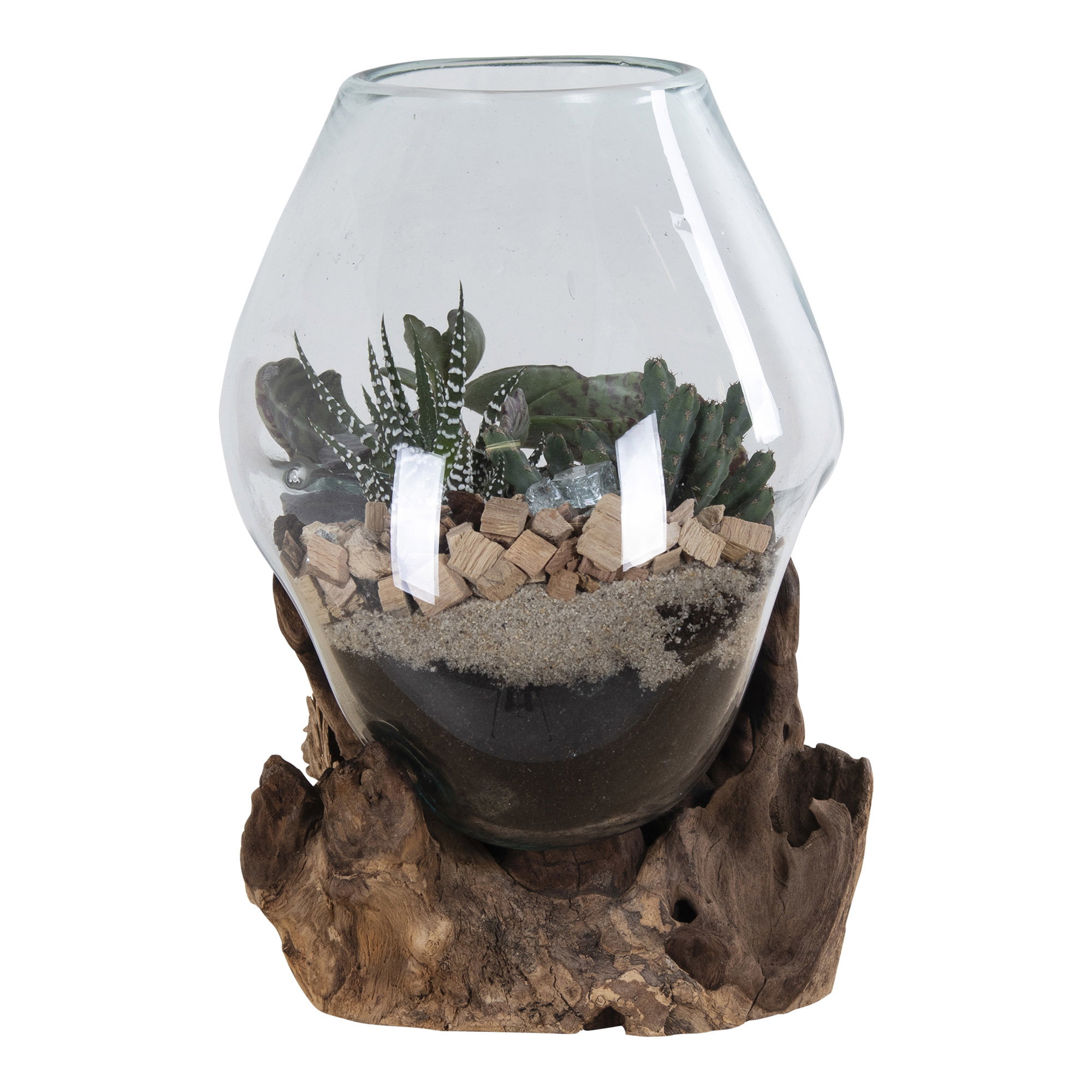 San Marino Waterdrop, teak/glas, natur, h15-20 cm - Billede 5