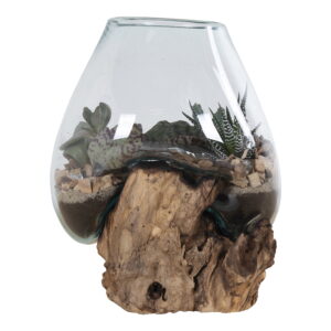San Marino Waterdrop, teak/glas, natur, h15-20 cm - Billede 6