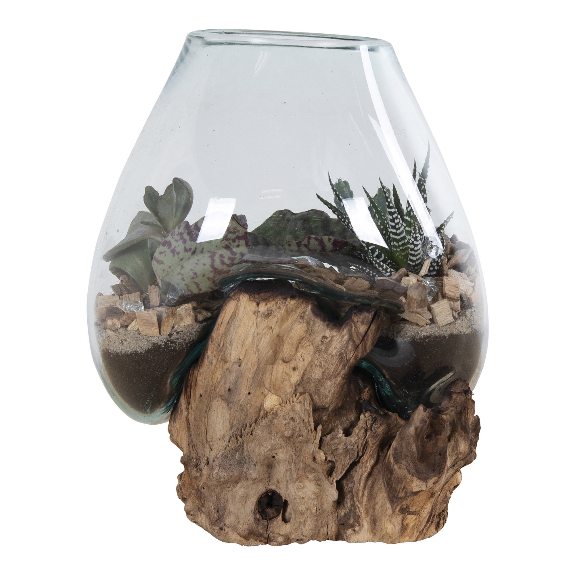 San Marino Waterdrop, teak/glas, natur, h15-20 cm - Billede 6