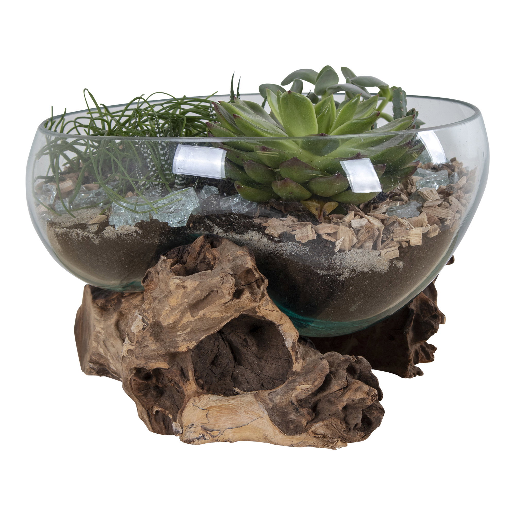 San Marino Waterdrop, teak/glas, natur, h20 cm - Billede 2