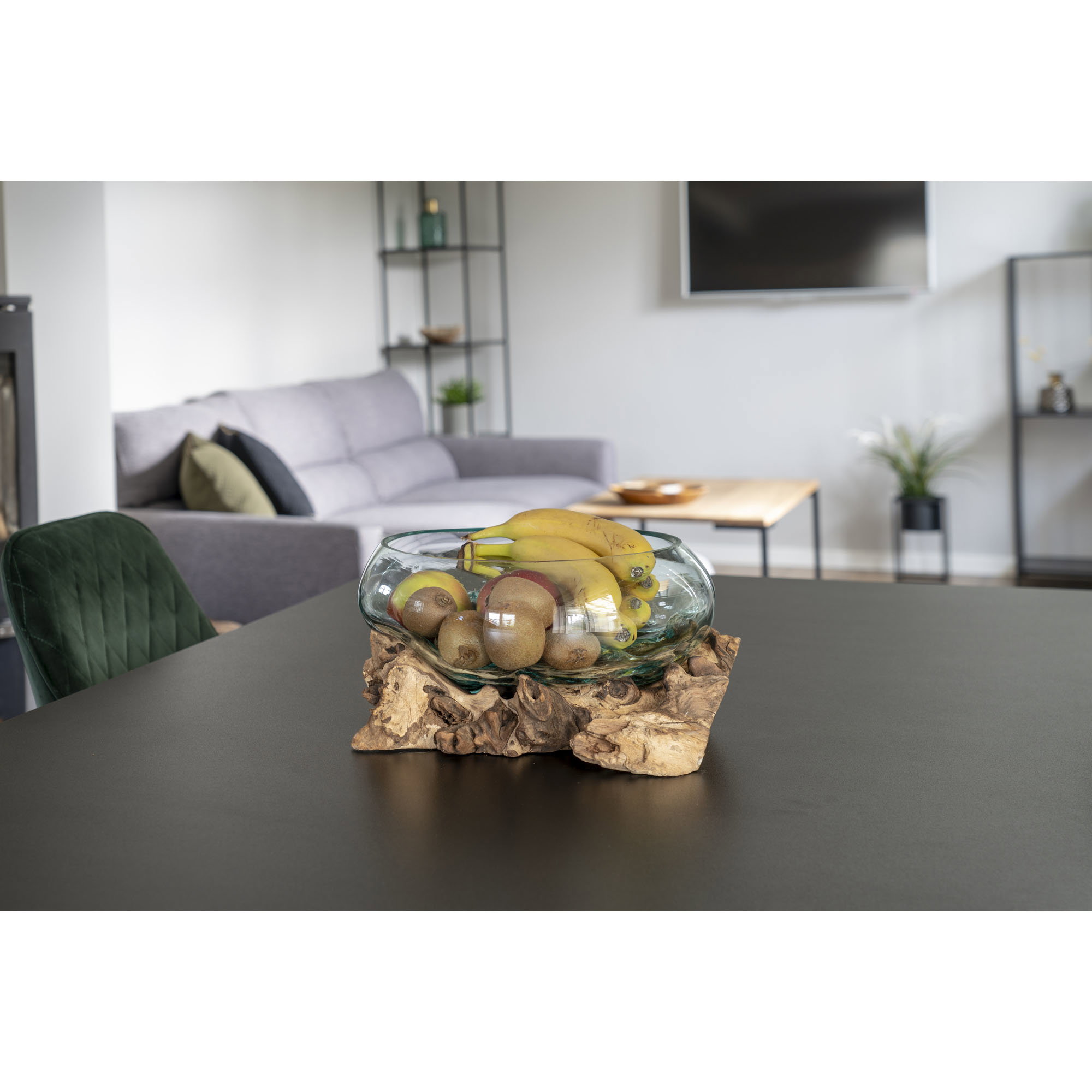 San Marino Waterdrop, teak/glas, natur, h20 cm - Billede 4