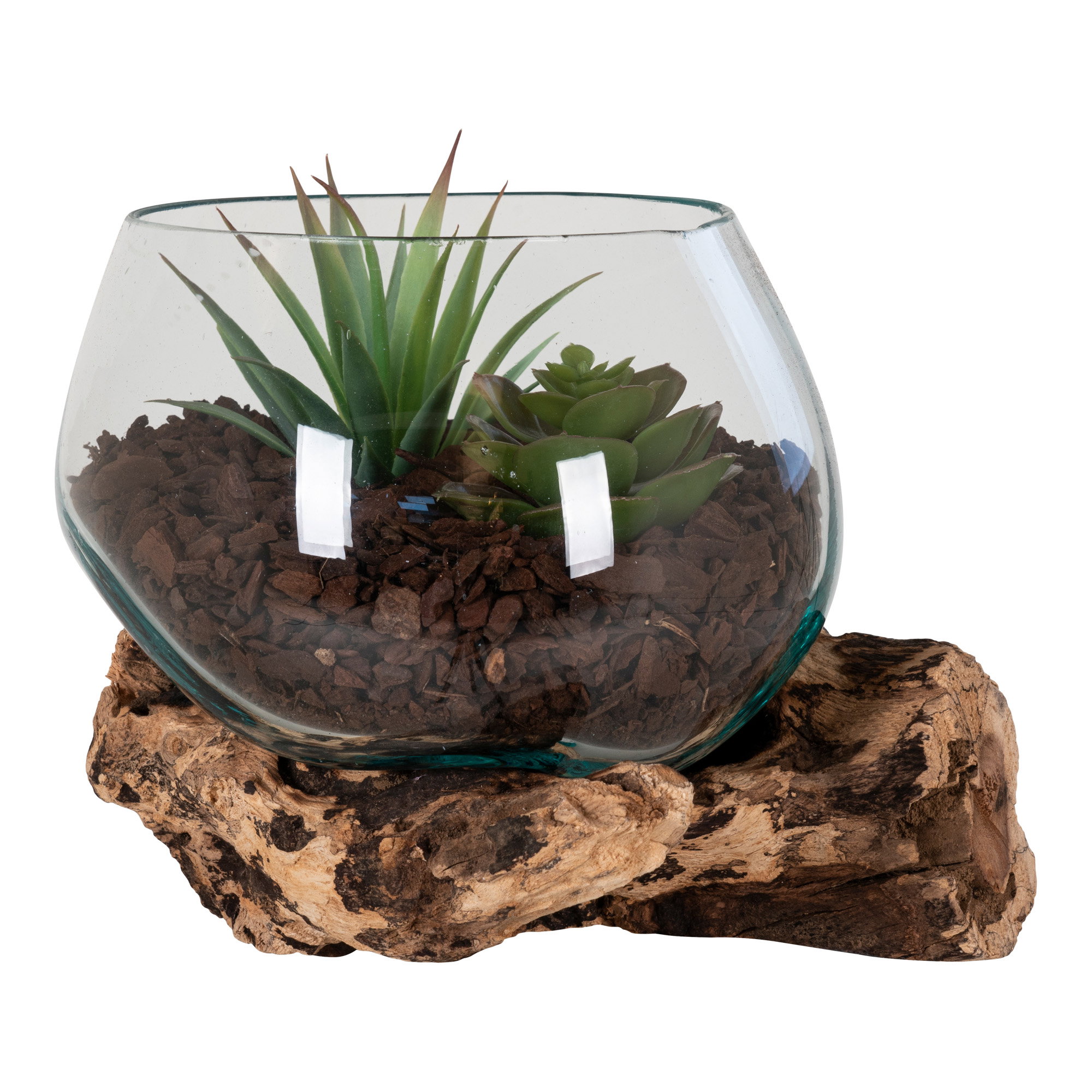 San Marino Waterdrop, teak/glas, natur, h15 cm - Billede 2