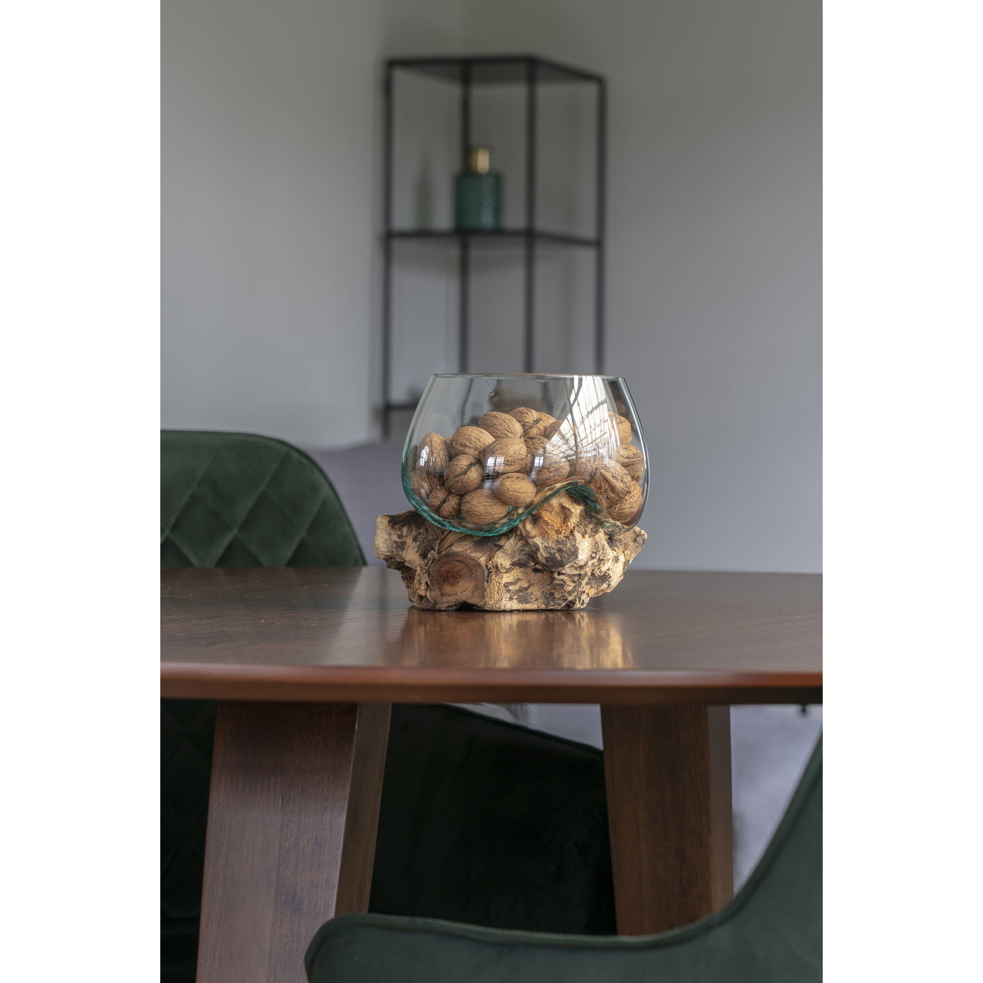 San Marino Waterdrop, teak/glas, natur, h15 cm - Billede 4