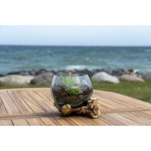 San Marino Waterdrop, teak/glas, natur, h15 cm - Billede 6