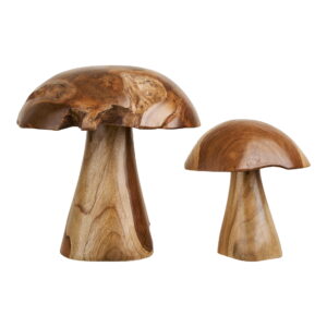 Kodi Dekorationssvampe, teak, natur, sæt af 2 - Billede 2