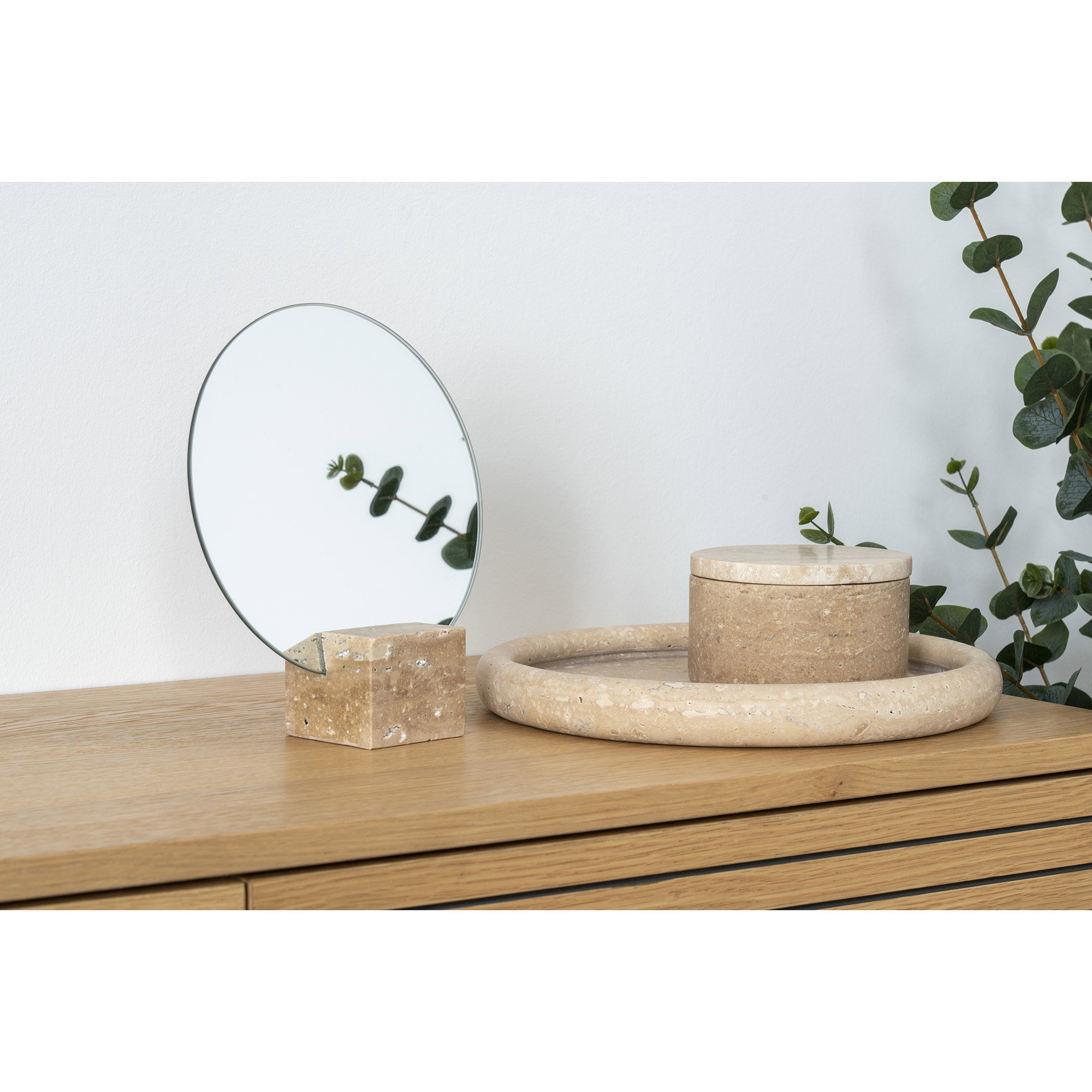 Bakke, travertin, natur, ø25,5 cm - Billede 4