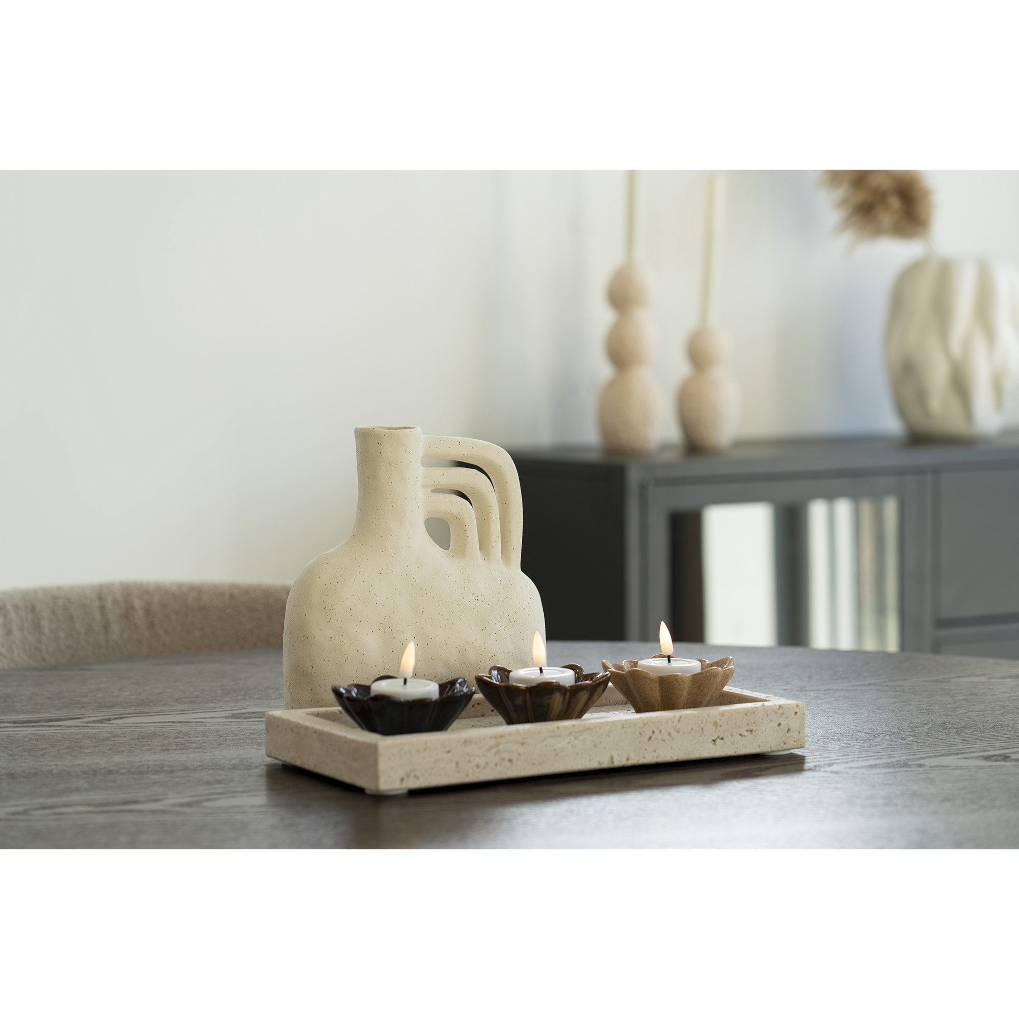 Bakke, travertin, natur, 30,5x15 cm - Billede 3
