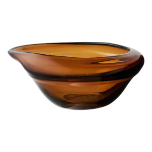 Skål, mundblæst glas, smoked brun, 29x26x11 cm