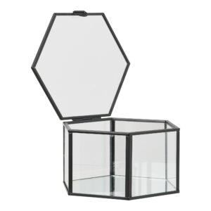 Alternative view of Torpe Boks, glas/metal, klar/sort, sæt af 2