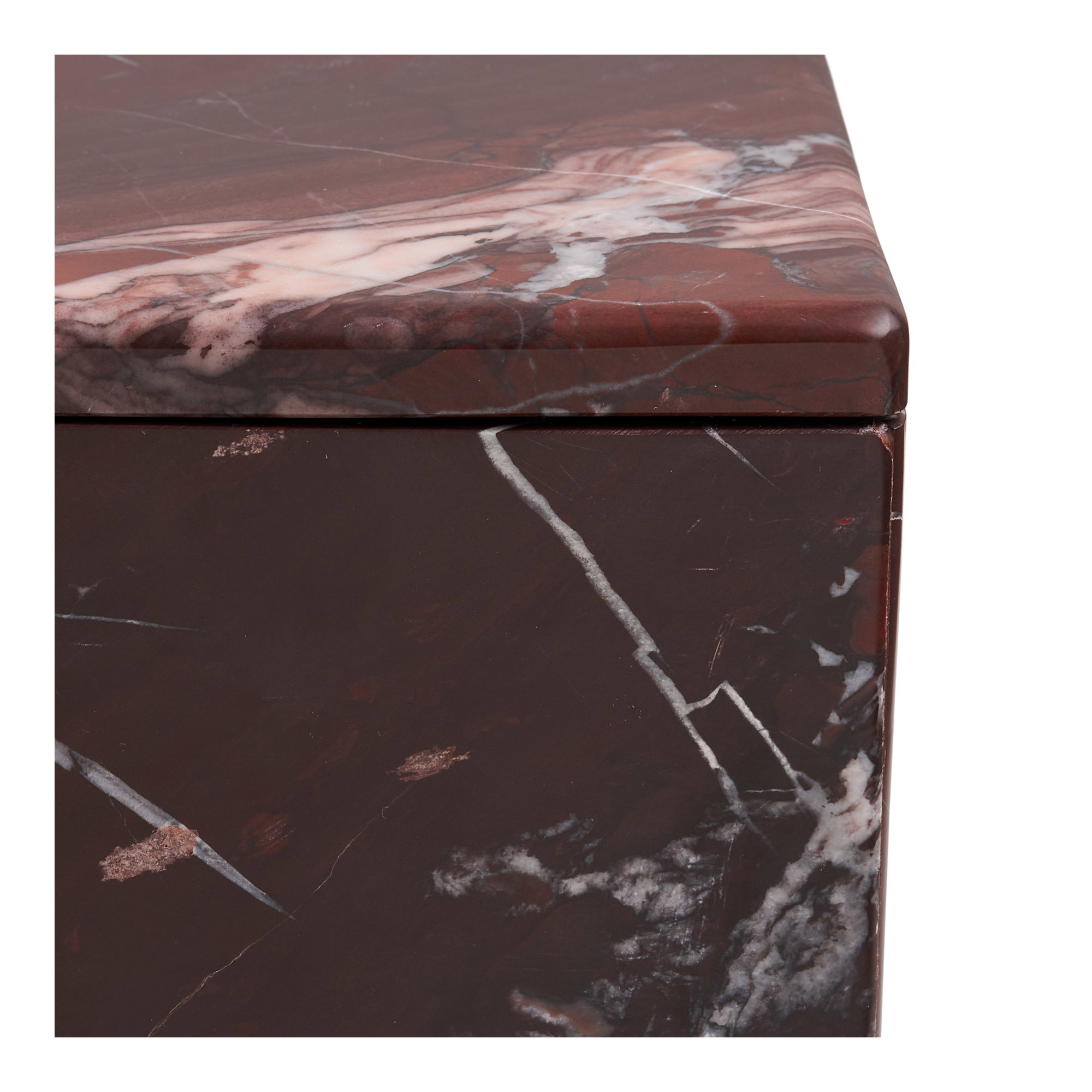 Krukke, marmor, kastanje rød, 12x12x8 cm - Billede 3