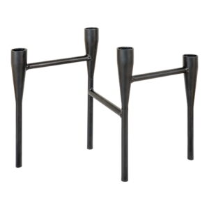 Lysestage, metal, sort, 15x28x21 cm - Billede 2