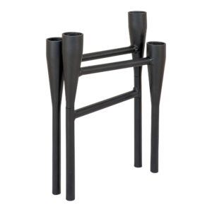 Lysestage, metal, sort, 15x28x21 cm - Billede 3