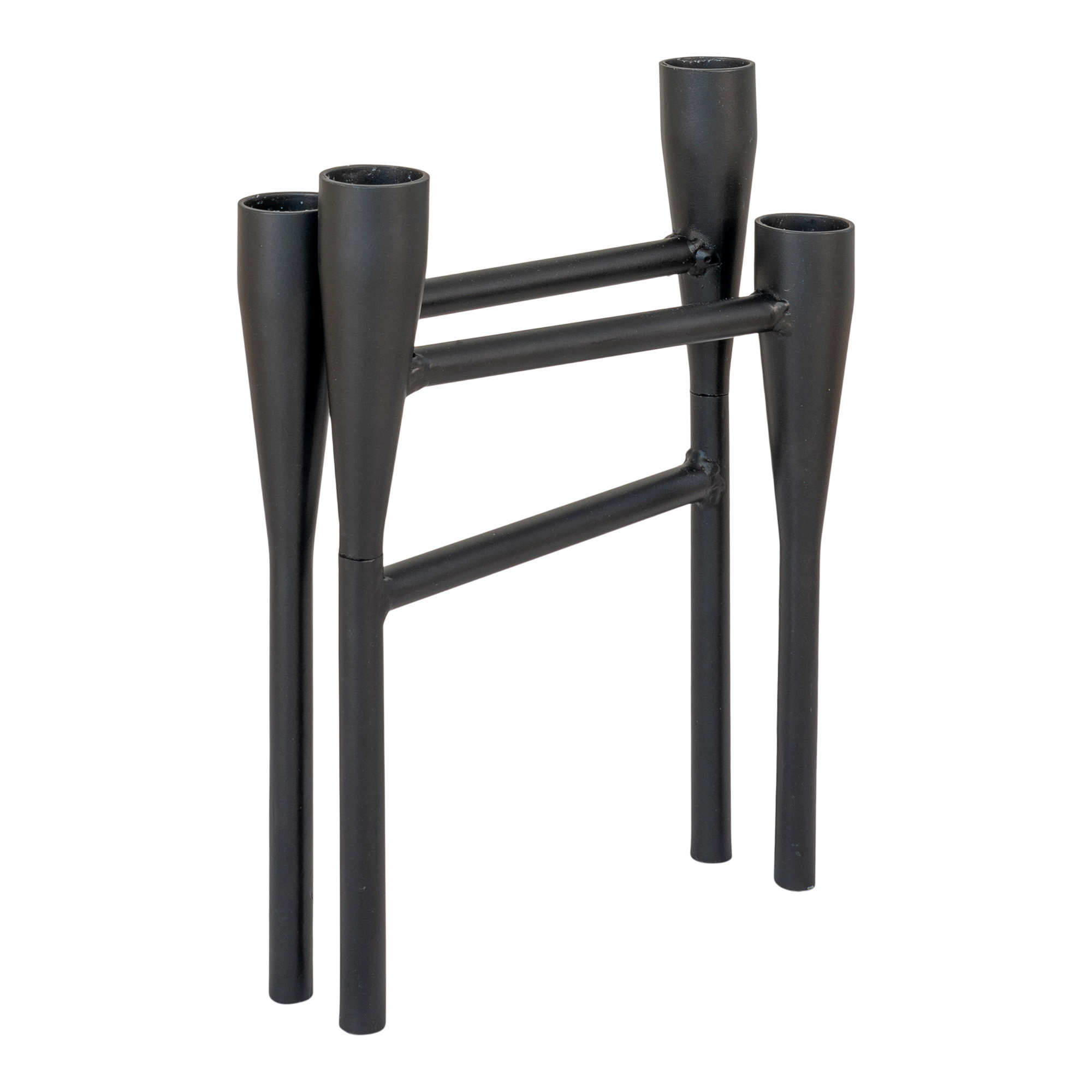 Lysestage, metal, sort, 15x28x21 cm - Billede 3