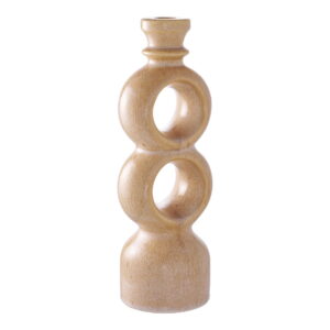 Lysestage, keramik, brun, 10,7x9,5x30,5 cm - Billede 2