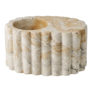 Fyrfadsstage, cement, brun/beige, ø10,5x6 cm