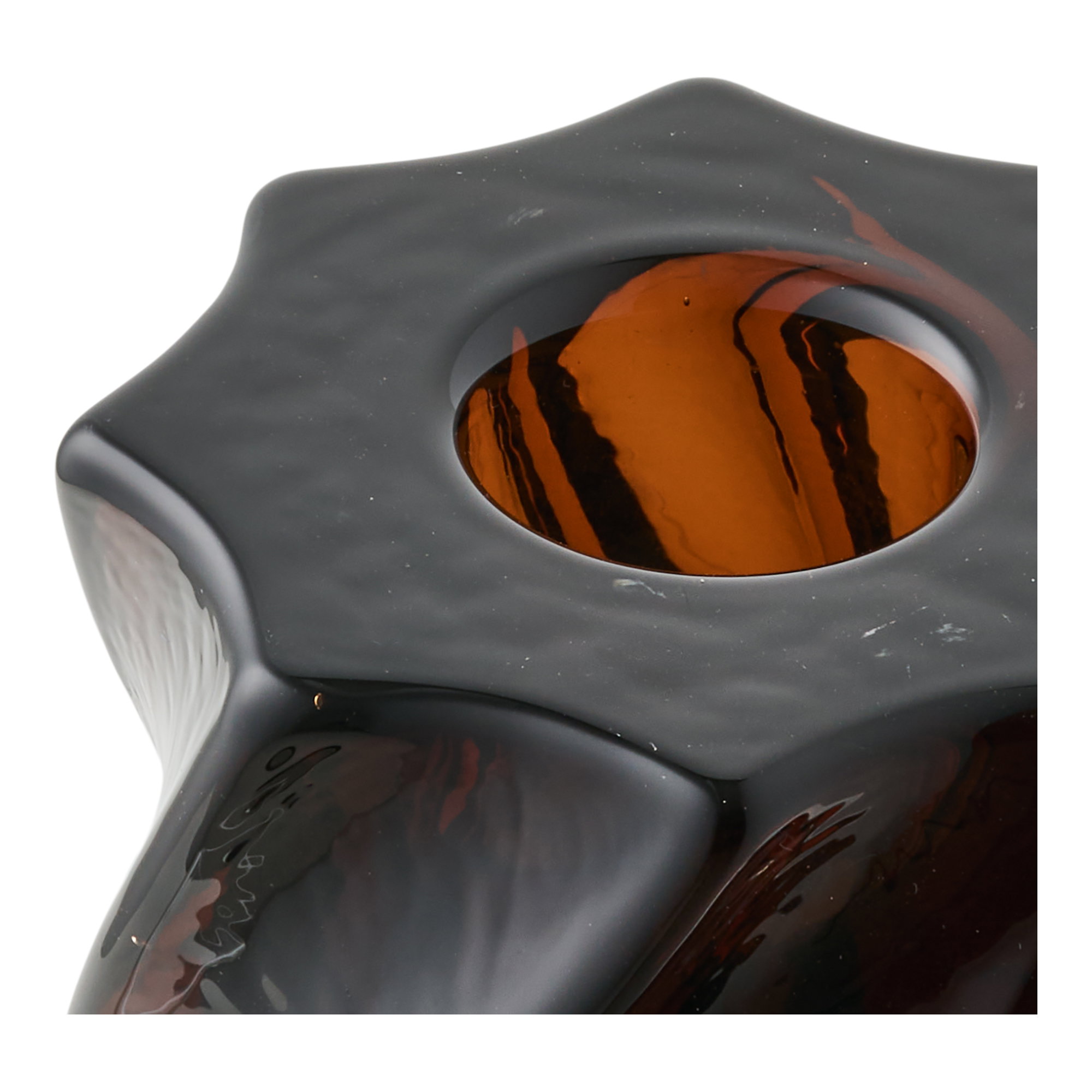 Lysestage, glas, smoked brun, sæt af 2 - Billede 3