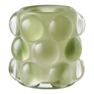 Lysestage, glas, beige/grøn, sæt af 2 - Billede 2