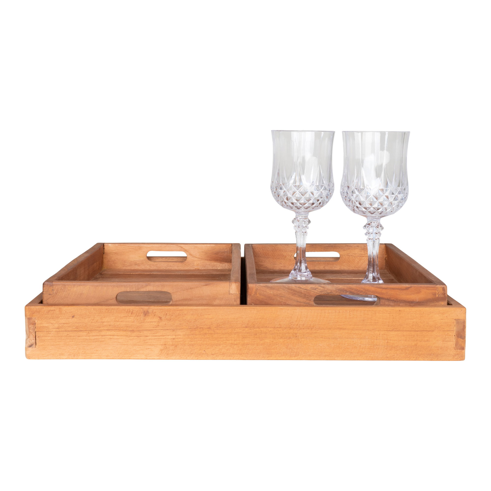 Faro Bakke, teak, natur, sæt af 3 - Billede 2