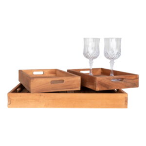 Faro Bakke, teak, natur, sæt af 3 - Billede 3