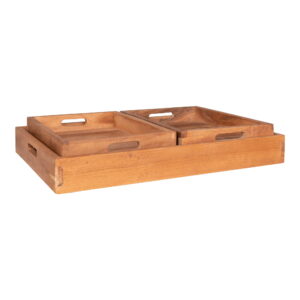 Faro Bakke, teak, natur, sæt af 3 - Billede 4