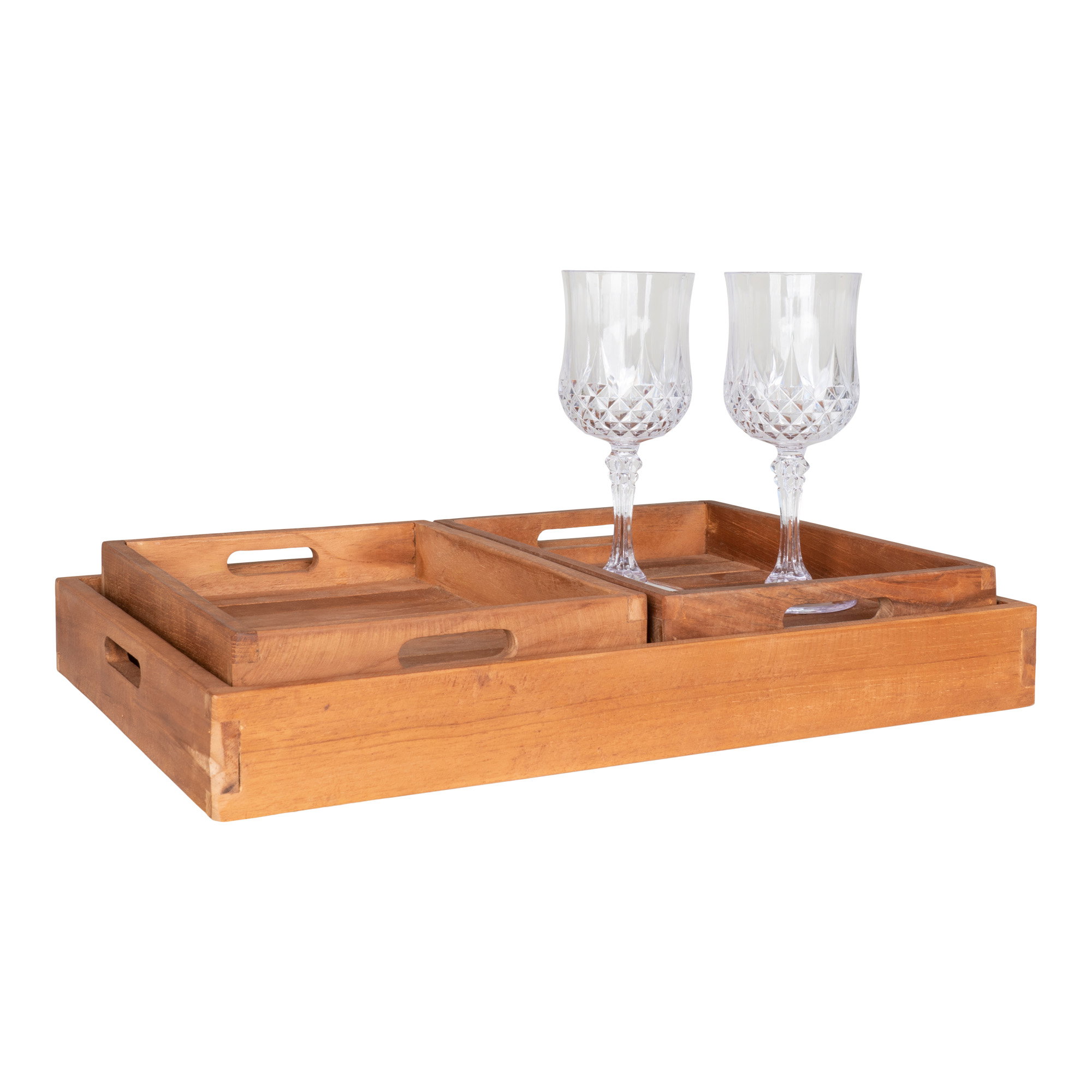 Faro Bakke, teak, natur, sæt af 3