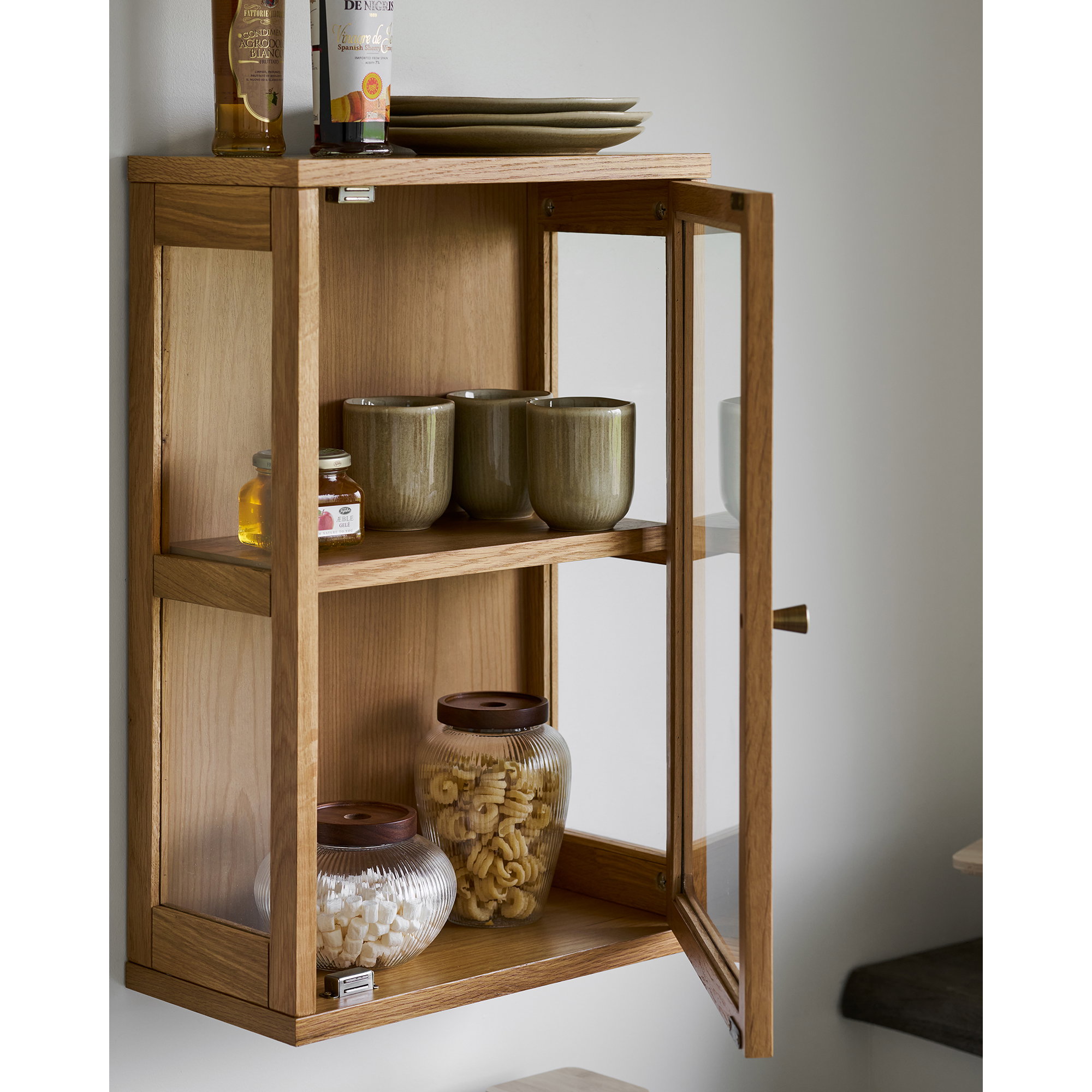 Maya Opbevaringsglas, glas/akacia, sæt af 2 - Billede 6