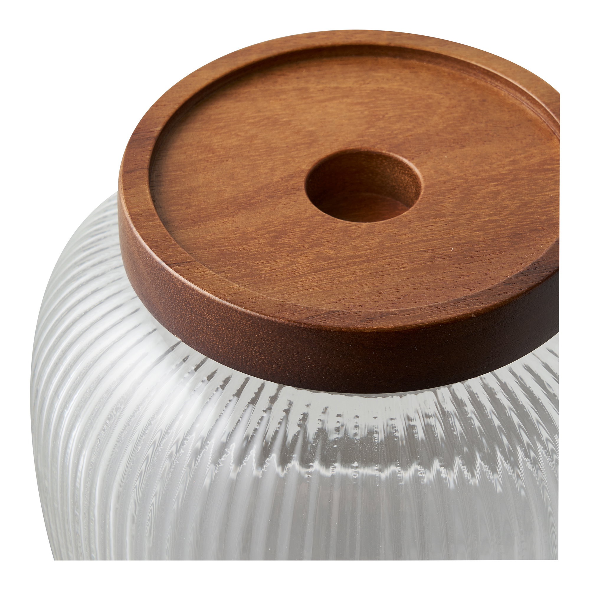 Maya Opbevaringsglas, glas/akacia, sæt af 2 - Billede 3