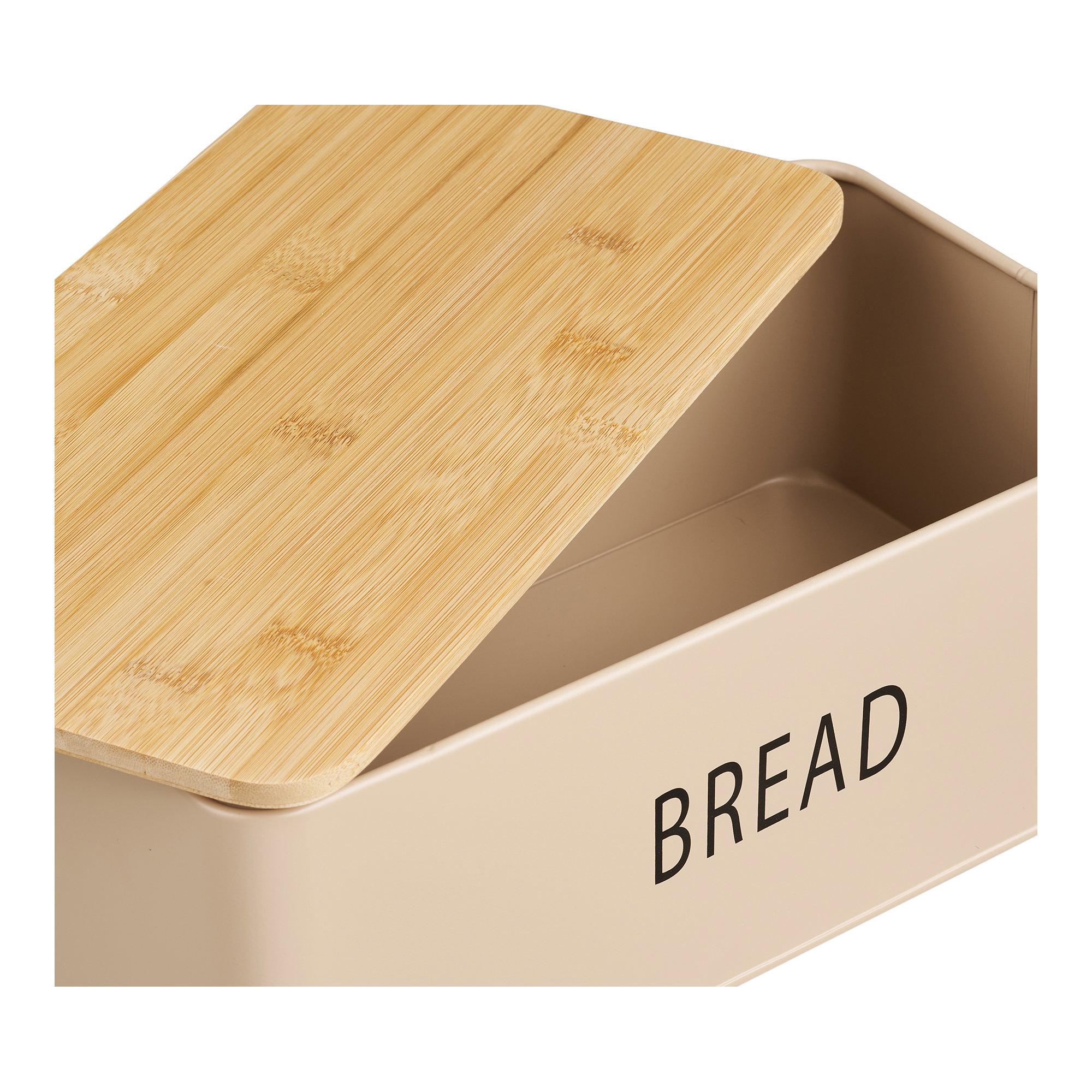 Tula Brødkasse med 3 dåser, metal/bambus, beige, sæt af 4 - Billede 4