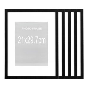 Marbella Ramme, MDF/glas, sort, 21x29,70 cm, sæt af 5 - Billede 3