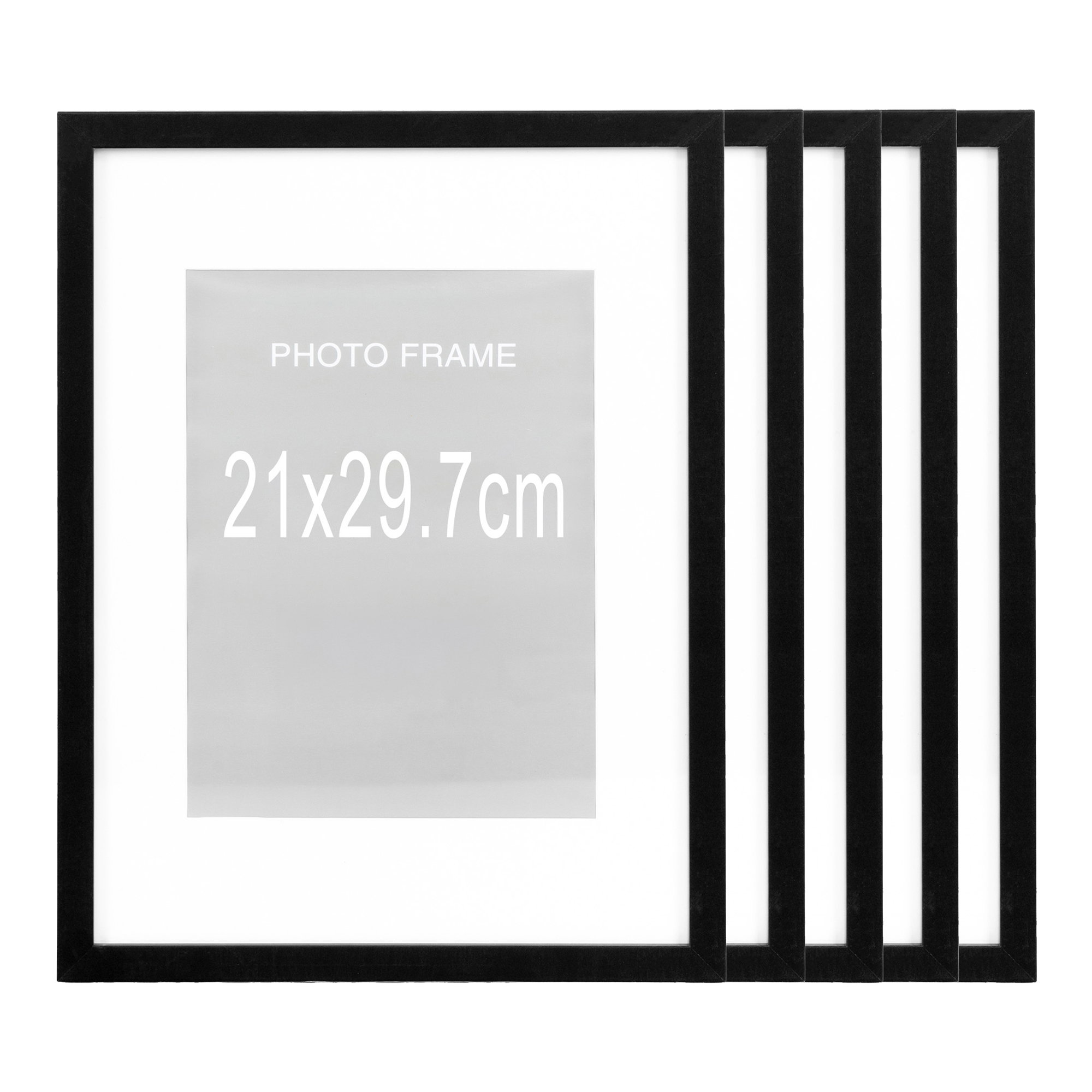 Marbella Ramme, MDF/glas, sort, 21x29,70 cm, sæt af 5 - Billede 3