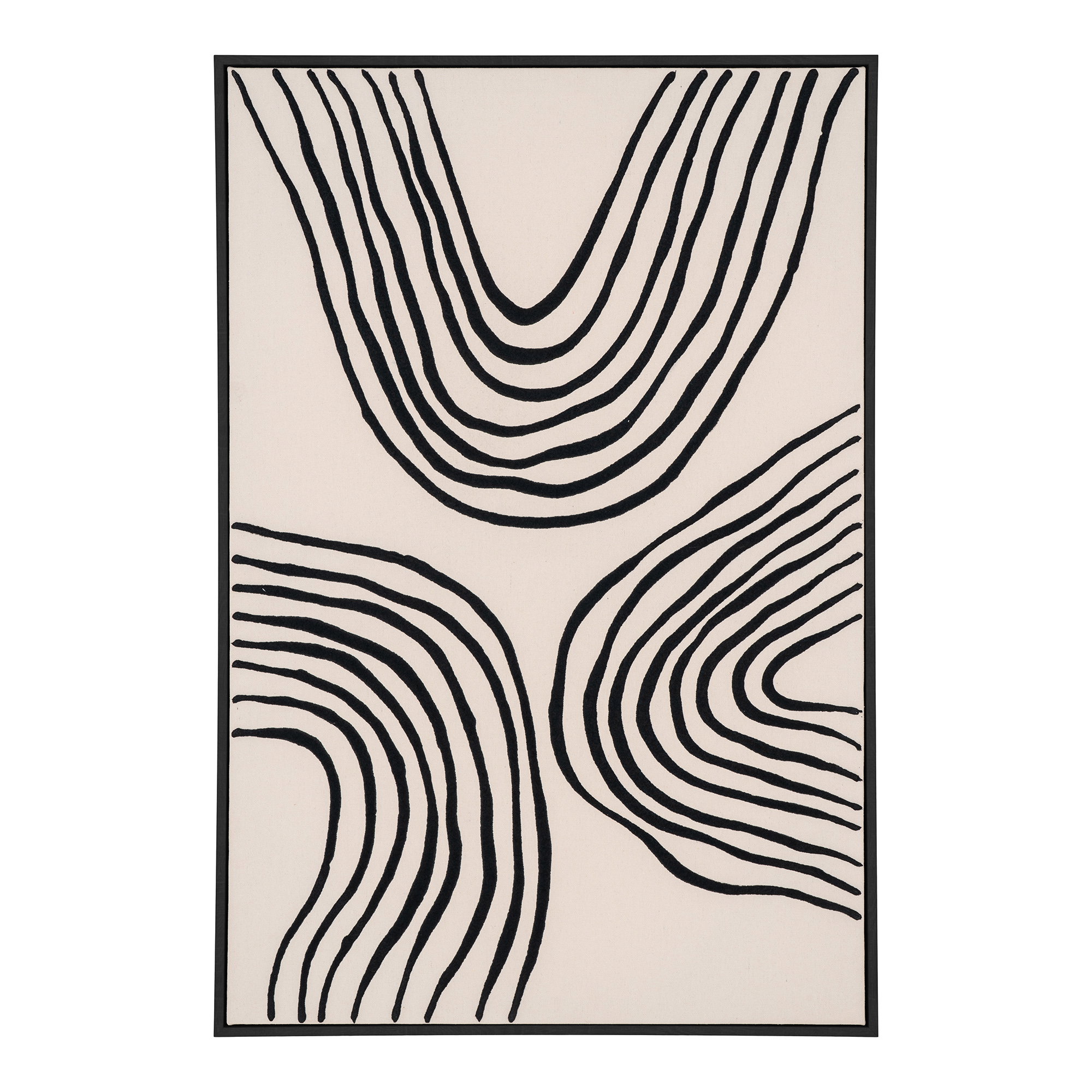 Lipari Lærredsprint, canvas, sort/beige, No.2, 60x90 cm