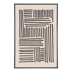 Lipari Lærredsprint, canvas, black/beige, No.1, 100x140 cm