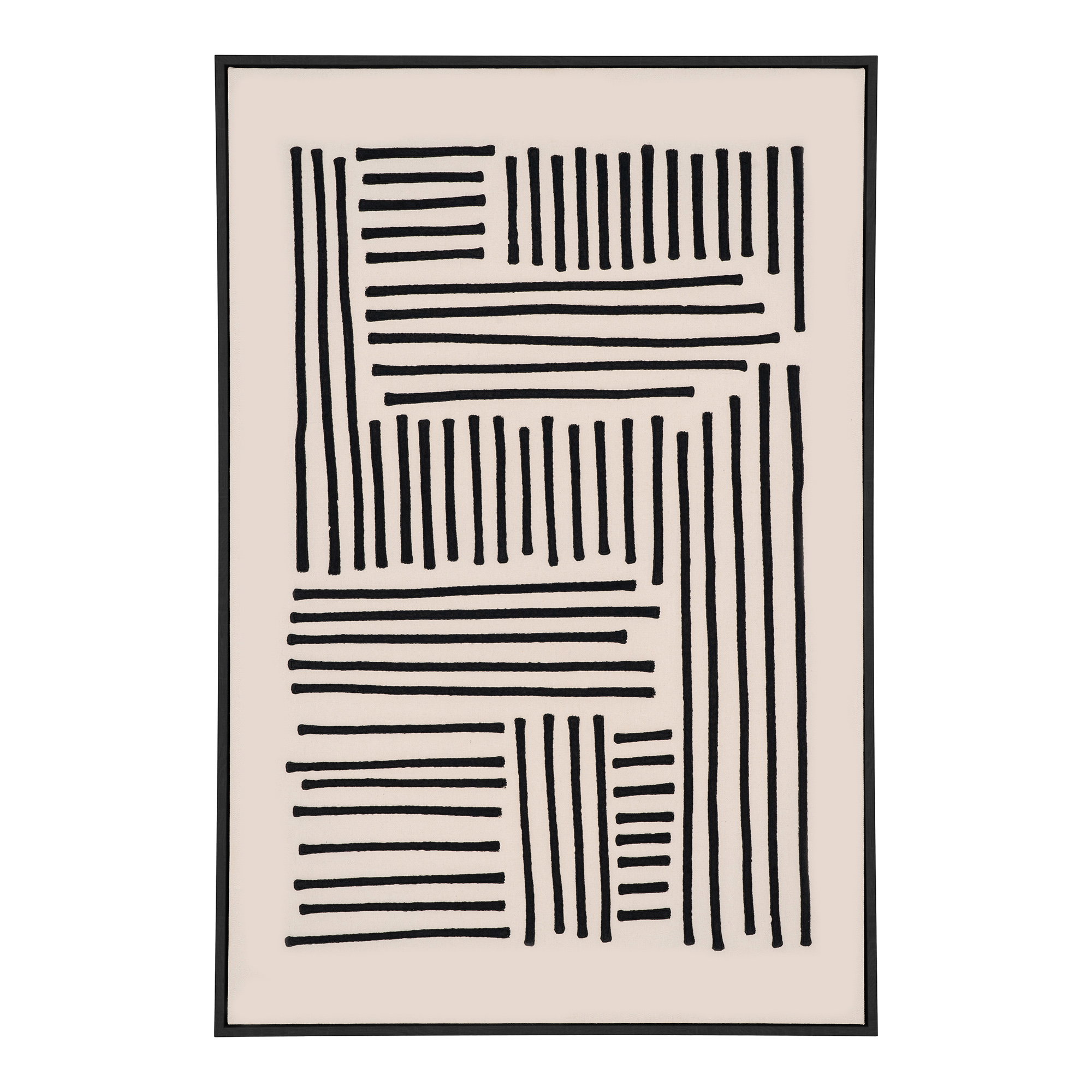 Lipari Lærredsprint, canvas, black/beige, No.1, 100x140 cm