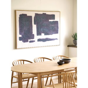 Edna Canvastryk med håndmalede detaljer, beige/blå, 100x150 cm - Billede 4
