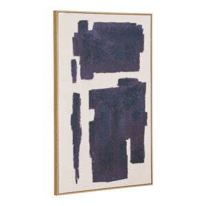 Alternative view of Edna Canvastryk med håndmalede detaljer, beige/blå, 100x150 cm