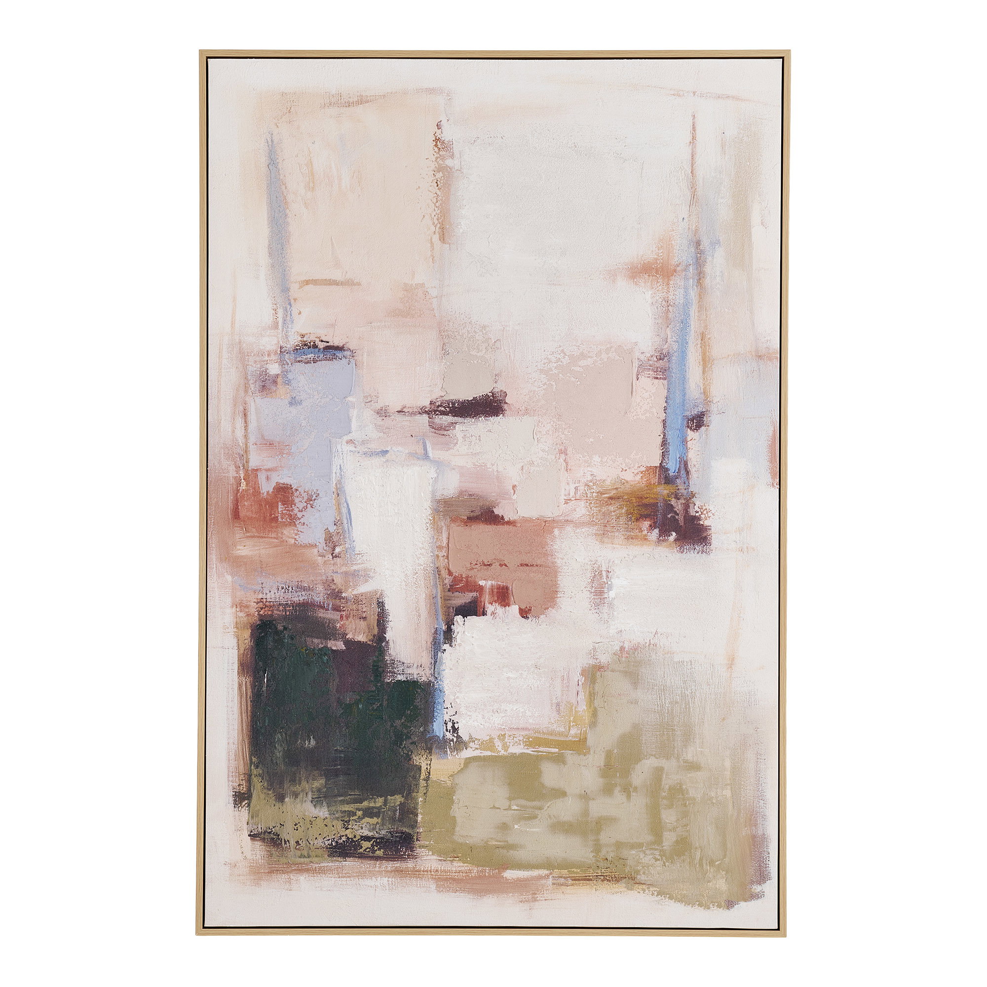 Inez Canvastryk med håndmalede detaljer, sandbeige, 100x150 cm