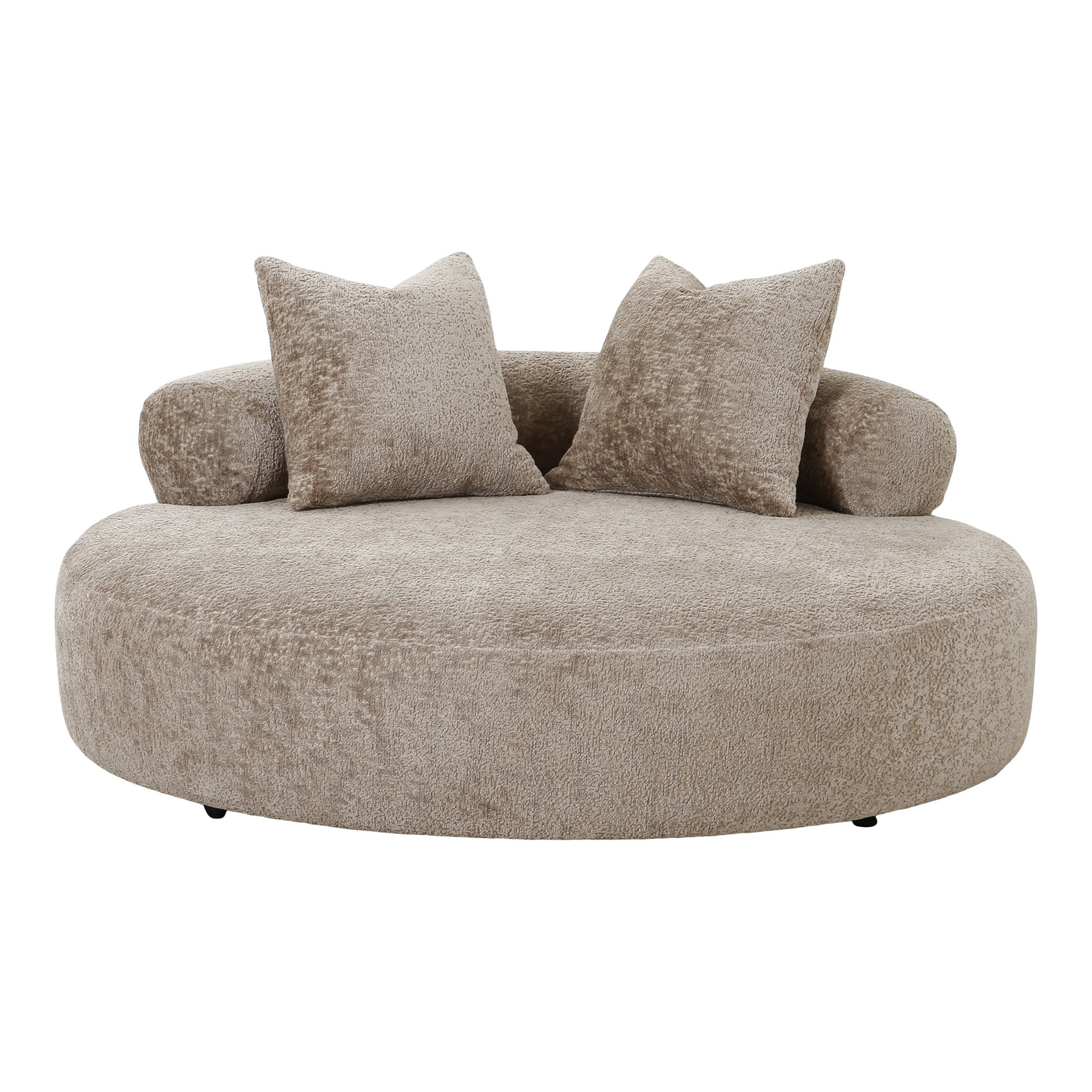 Cairo Daybed med 2 puder I chenille, rund, natur, Ø160 cm, HN1251 - Billede 2