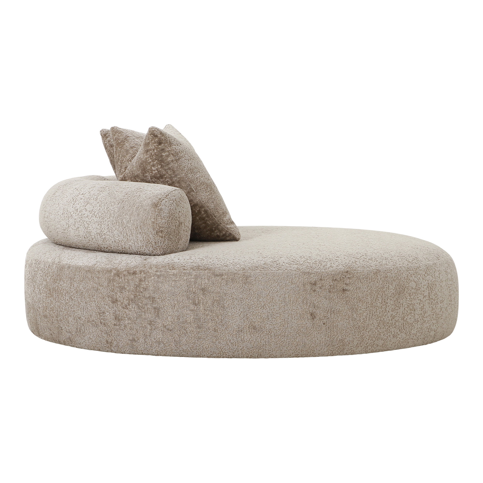 Cairo Daybed med 2 puder I chenille, rund, natur, Ø160 cm, HN1251 - Billede 3