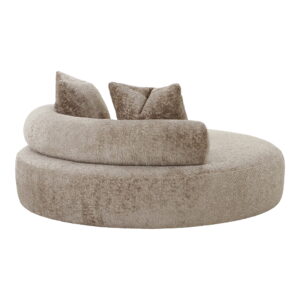 Cairo Daybed med 2 puder I chenille, rund, natur, Ø160 cm, HN1251 - Billede 4