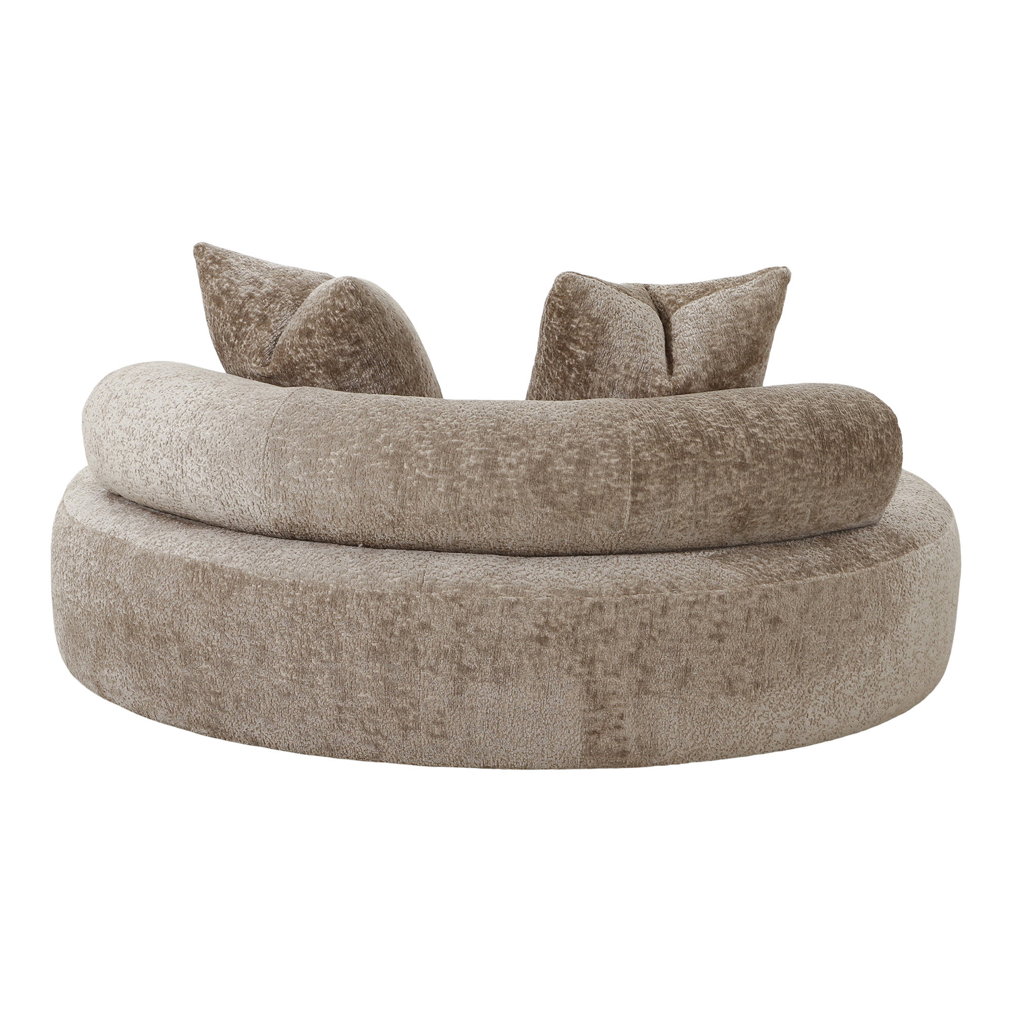 Cairo Daybed med 2 puder I chenille, rund, natur, Ø160 cm, HN1251 - Billede 5