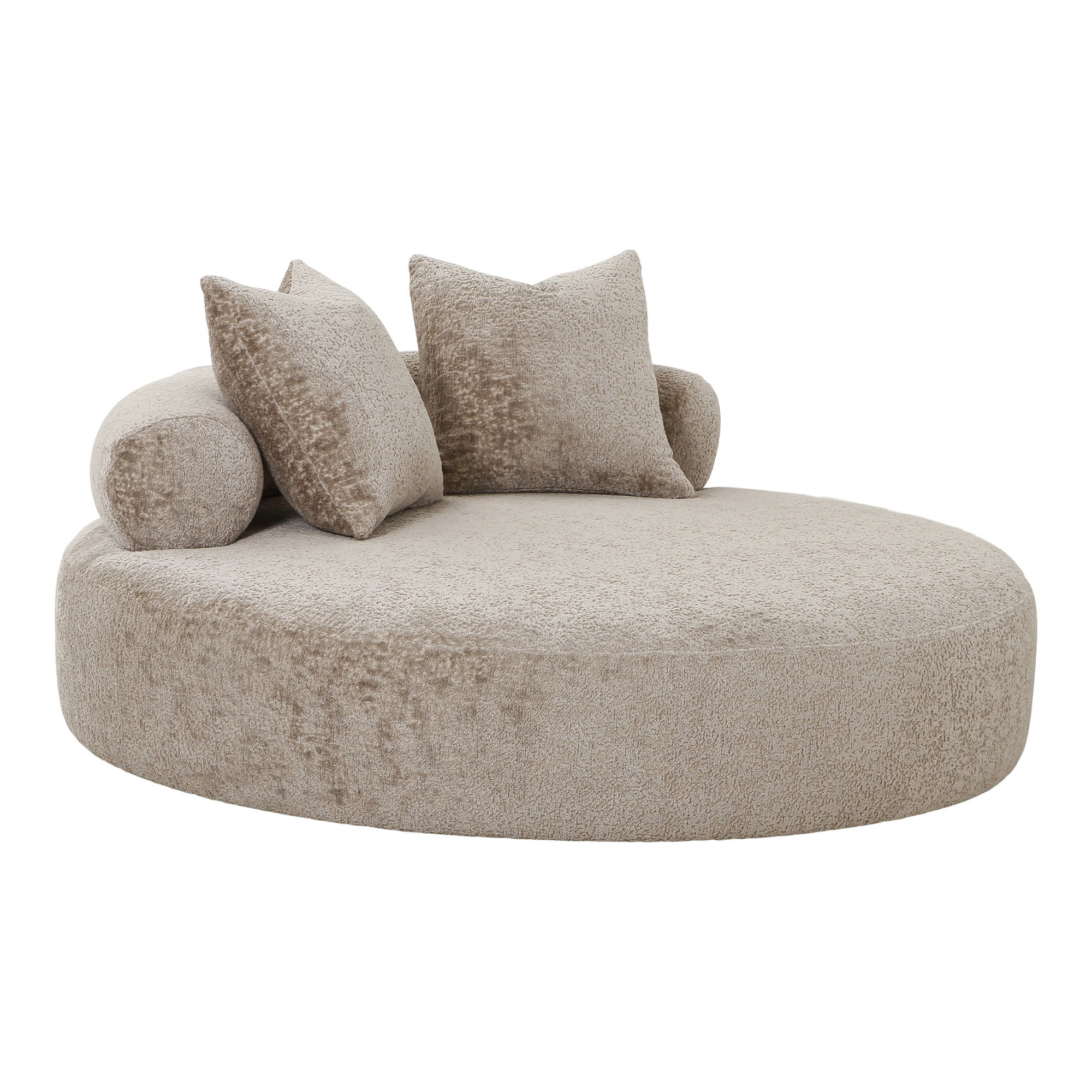 Cairo Daybed med 2 puder I chenille, rund, natur, Ø160 cm, HN1251